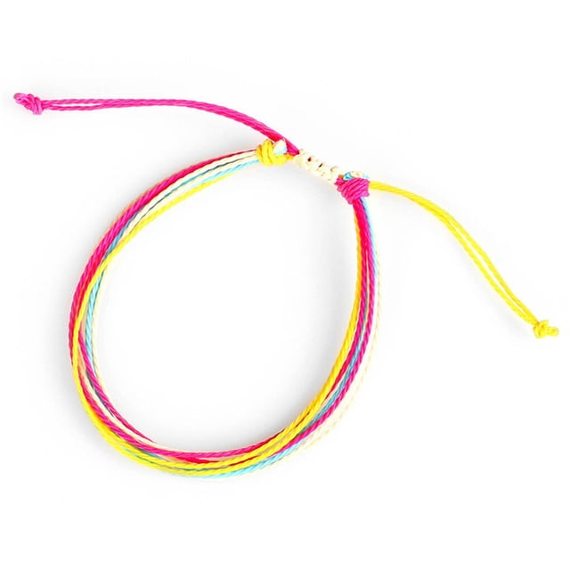 tredstone Tressé Bracelet Réglable Chic Multicolore Esthétique Bijoux Cordon Main Corde Femmes Accessoires pour les Adolescentes Violet + Jaune