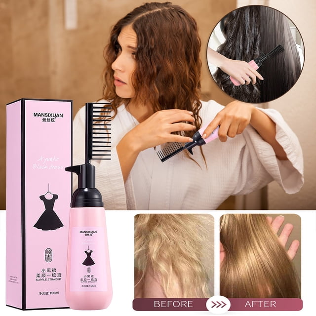 Crema Alisadora de Cabello XWSHYW 3 Segundos Peine Recto para Todo Tipo de Cabello