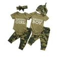 Daddy's Baby Boy Girl Outfits Camouflage Letter Print Romper Long Pants