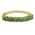 thumbnail image 2 of Eternity Band 0.81 Ctw Tsavorite 925 Sterling Silver Gold Finish Women Ring (Sterling Silver, 7), 2 of 8
