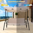 thumbnail image 6 of CL.HPAHKL 3-Person Covered Porch Swing for Outside, 3-Seat Patio Swings with Canopy and Adjustable Shade Porch Swing with Stand Swing Chairs for Porch, Garden, Poolside, Backyard, Beige, 6 of 7