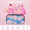 thumbnail image 4 of MUOOUM Pencil Case, Blue Dolphin Wave Pattern Large Capacity Pencil Pouch Stationery Pen Bag, 4 of 7