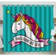 thumbnail image 1 of ABPHQTO Three Quirky Unicorns Rainbow Manes Tails Grommet Blackout Cortina Cortinas para oscurecer la habitación 130x210 cm (Dos piezas), 1 of 1