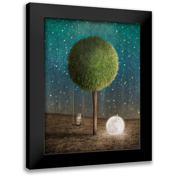 Noblin, Greg 12x14 Black Modern Framed Museum Art Print Titled - Tappy and the Moon