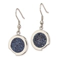 thumbnail image 3 of Chisel Stainless Steel Polished with Blue Druzy Dangle Shepherd Hook Earrings, 3 of 4