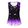 thumbnail image 3 of Women's Butterfly Printed Camis Sleeveless Blouse Crewneck Camisole Loose Fitting Tank Top Beautiful Graphic T-Shirt Summer Tunic Tops with Long Flowy Hem, 3 of 4