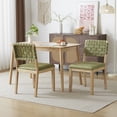 thumbnail image 5 of Ktaxon 2 PCS Dining Chairs, Farmhouse Padded Chairs, Rattan Upholstered Seating for 2, Solid Rubber Wood, Natural Green, 5 of 8