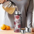 thumbnail image 4 of 20 Oz Pioneer Flower Coffee Tumbler Double Wall Insulated Stainless Steel Water Bottle | Metal Reusable Thermoses Flask with Cup Cap | Leak & Sweat Proof with Anti-Dust Lid, 4 of 7