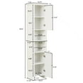 thumbnail image 6 of LuxenHome White MDF Wood 67-Inch Tall Tower Bathroom Linen Cabinet, 6 of 11