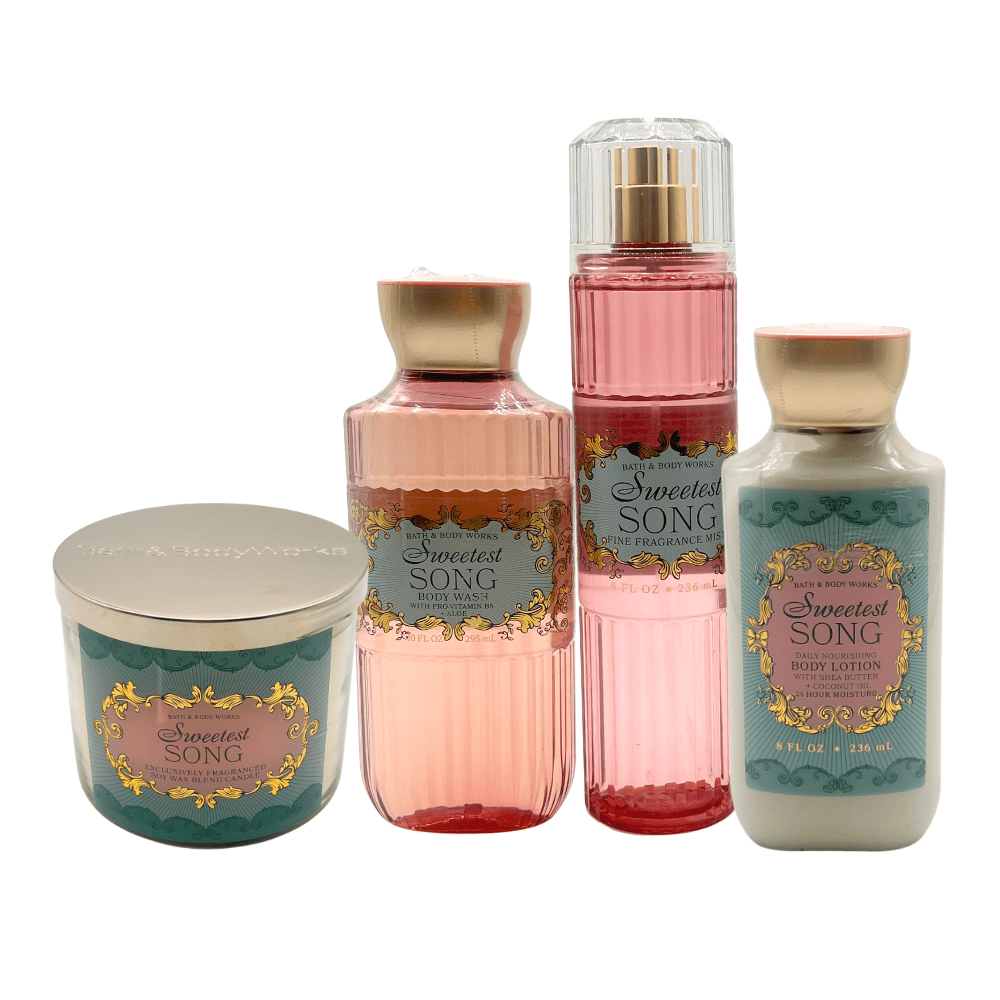 Bath & Body Works Sweetest Song 4pc Gift Set Mist, Body Wash