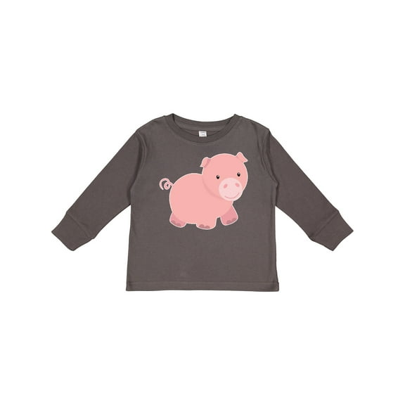 Inktastic Cute Little Pink Farm Pig Boys or Girls Long Sleeve Toddler T-Shirt