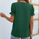 thumbnail image 4 of Blusa de manga corta con cuello en V informal de verano para mujer a la moda Pompotops  hkajfhjk467443, 4 of 4