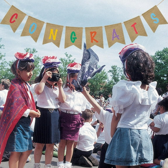 FRCOLOR Graduation Bunting Banner Congrats Banners Garland Dcorations Congratulations Sign Graduation Supplies (Style A)