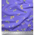 thumbnail image 1 of Soimoi Purple Cotton Cambric Fabric Flower Leaves Print Fabric by the Yard 56 Inch Wide, 1 of 3