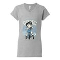 thumbnail image 2 of Wild Bobby Biker Betty Boop MC Motorcycle Club 1930 Betty Boop Women’s Standard V-Neck Tee, Heather Grey, Large, 2 of 5