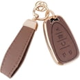 thumbnail image 1 of Key Fob Cover Compatible with Fit for Audi A4 A3 Q3 Q5 Q7 TT TTS RS3 S4 S3 A1 S6 RS4 RS6 Q2L ABS Smart Remote Key Case Keychain Case Holder Protector,Brown, 1 of 8