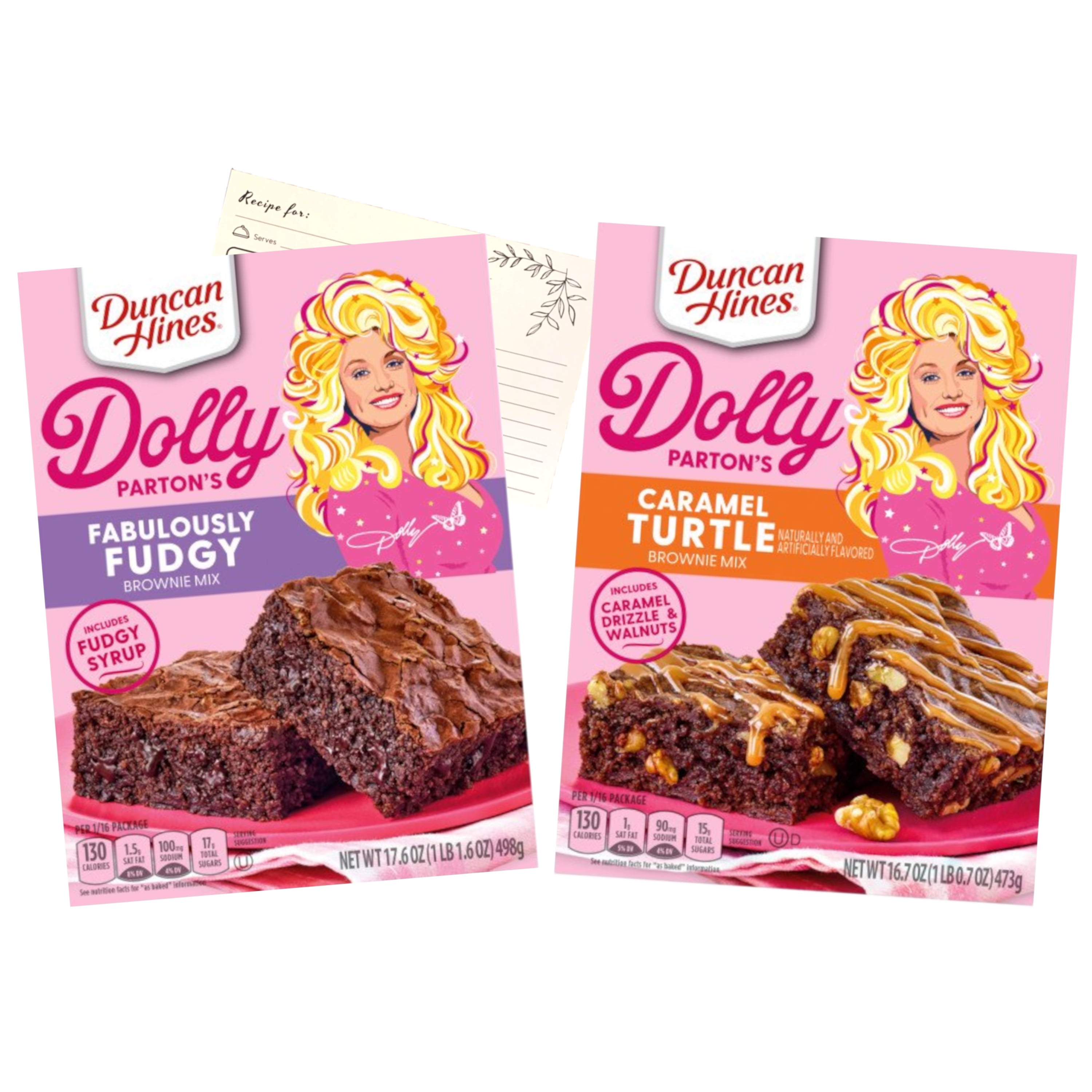 Duncan Hines Dolly Parton’s Brownie Mixes, 17.6 and 16.7 oz, Fudge