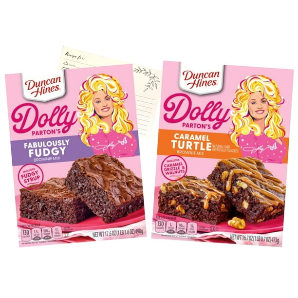 Duncan Hines Dolly Parton’s Brownie Mixes, 17.6 and 16.7 oz, Fudge