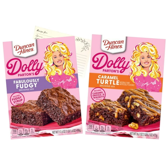 Duncan Hines Dolly Parton’s Brownie Mixes, 17.6 and 16.7 oz, Fudge