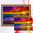 thumbnail image 1 of (SZX1810) Hilo Algodón Ecológico Bordado 11CT 3 Hebras Tela Blanca 46*36cm Kit Serie Paisaje Punto Cruz Atardecer Junto Al Mar, 1 of 9