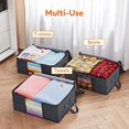 thumbnail image 3 of Gris Juego de 1 Bolsa de Almacenamiento de Ropa 35L, Caja de Almacenamiento Plegable Debajo de la Cama, Funda de Almacenamiento de Edredón Organizador de Armario, Ventana Transparente de Tela Fu, 3 of 5