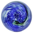 thumbnail image 3 of Echo Valley Cobalt Blue Swirl Illuminarie 10 inch Hand Blown Glass Outdoor Garden Gazing Ball, 3 of 5
