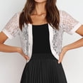 thumbnail image 7 of BLCHUNen Cropped Cardigan for Women Lace Short Sleeve Lightweight Open Front Breathable Summer Going out Tops, 7 of 7