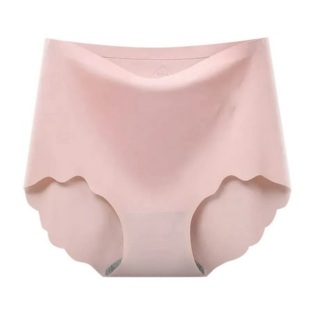 4 Packs Womens Underwear High Waist Seamless Ice Silk Breathable Plus Size Summer Thin Butt Lift Briefs Panties for Women XL Pink
