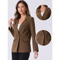 thumbnail image 2 of DARING DIVA Double Breasted Work Office Blazer L Brown, 2 of 6