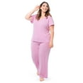 thumbnail image 3 of Fruit of the Loom Women's Soft & Breathable V-Neck Short Sleeve Top & Pajama Pant Set, Sizes S-4X, 3 of 11