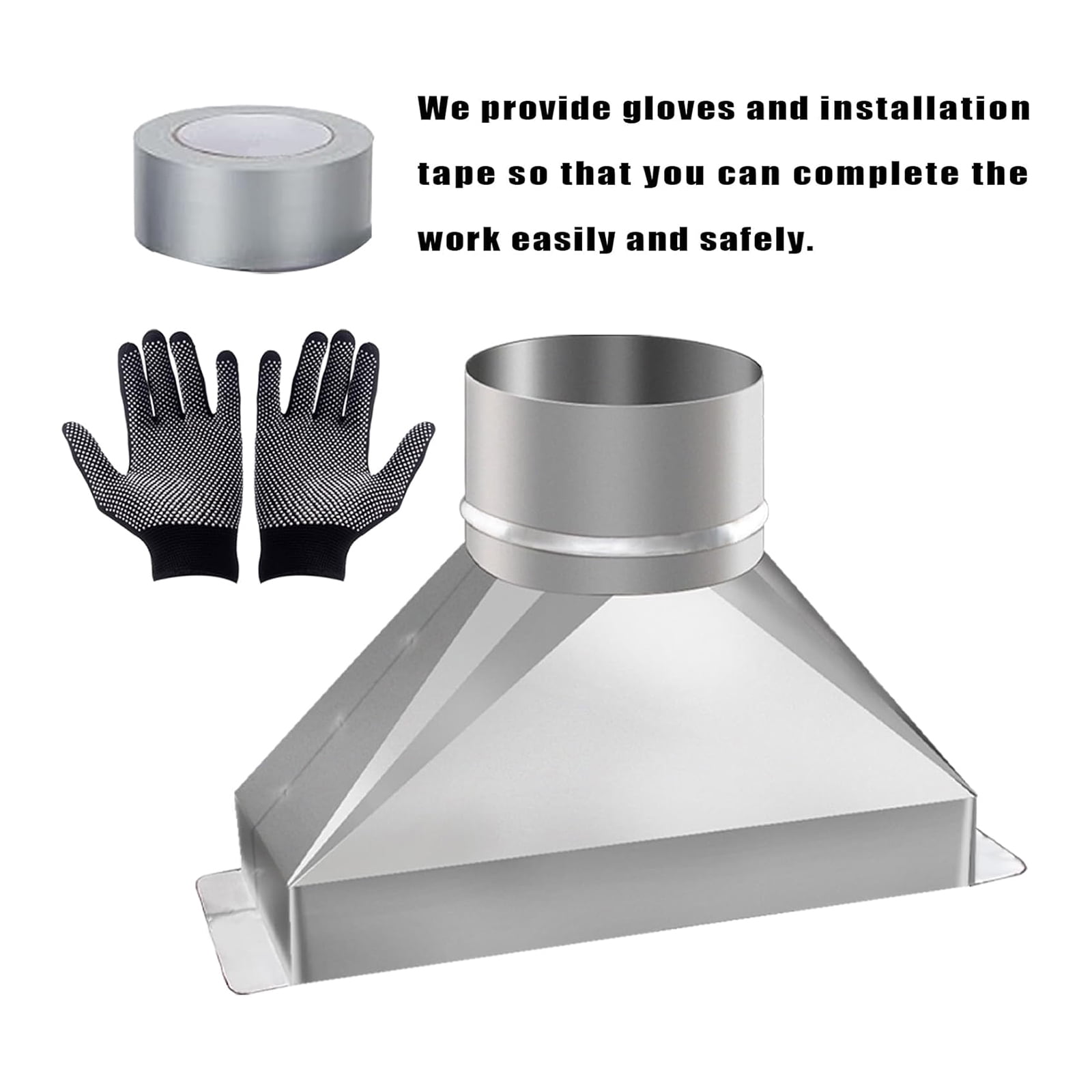 Leakproof Air Duct Change Venting Rectangular To 4inch Round Pipe Includes Safety Installation Tool for Microwave