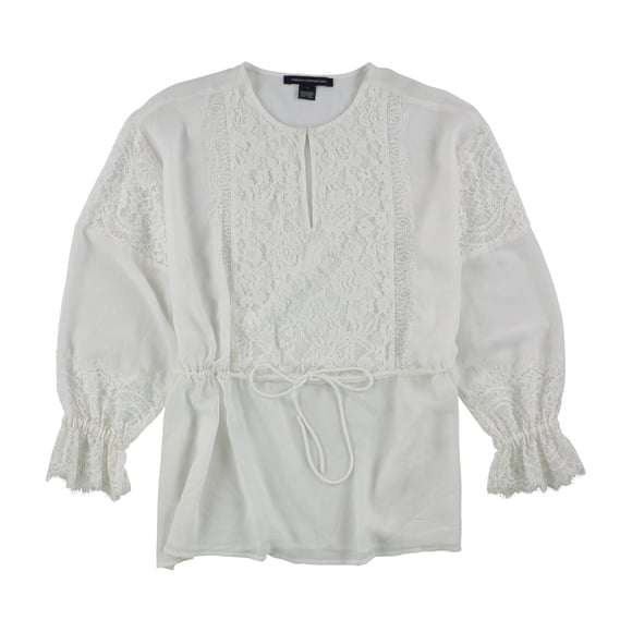 Blusa Peplum French Connection de encaje para mujer Blanco Grande