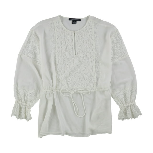 Blusa Peplum French Connection de encaje para mujer Blanco Grande