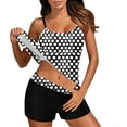 thumbnail image 6 of qucoqpe Tankini Swimsuits for Women Fashion Polka Dot Print Backless Spaghetti Strap Two Piece Modest Bathing Suits Summer Beach Swimwear with Shorts, 6 of 8