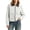White, variant on WIZUTIZ Women's Corduroy Baseball Jacket Leather Collar Zip Up Pockets Long Sleeve Vintage