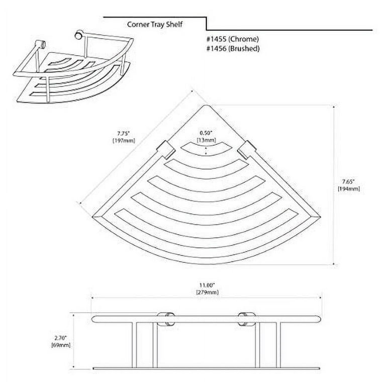 11 in. W Elegant Corner Shelf in Chrome 11 in. W Elegant Corner Shelf in Chrome