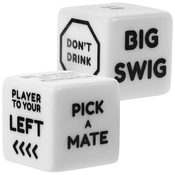 KAKOWELY 2 dados para juegos de beber, cubos, dados para beber, accesorios para juegos de beber en bares y pubs.