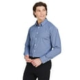 thumbnail image 2 of Devon & Jones DG536 Men's CrownLux Performance Gingham Dress Shirt-Navy/ White-XL, 2 of 6
