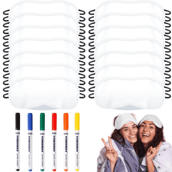 Sleep Mask, 100% Pure Sponge, Night Eye Shade with Elastic Strap/Headband, Sleep Mask for Your Eyes, White