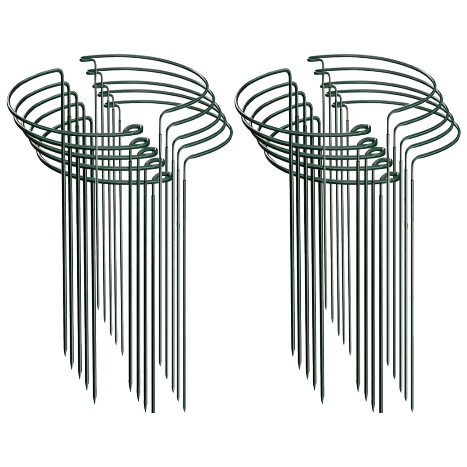 10 Pack Metal Support Rings - 15.8" Tall Half-Round Garden Stakes for Peonies, Tomatoes & Climbing - Heavy Duty Flower Cage Supports (10" Wide)