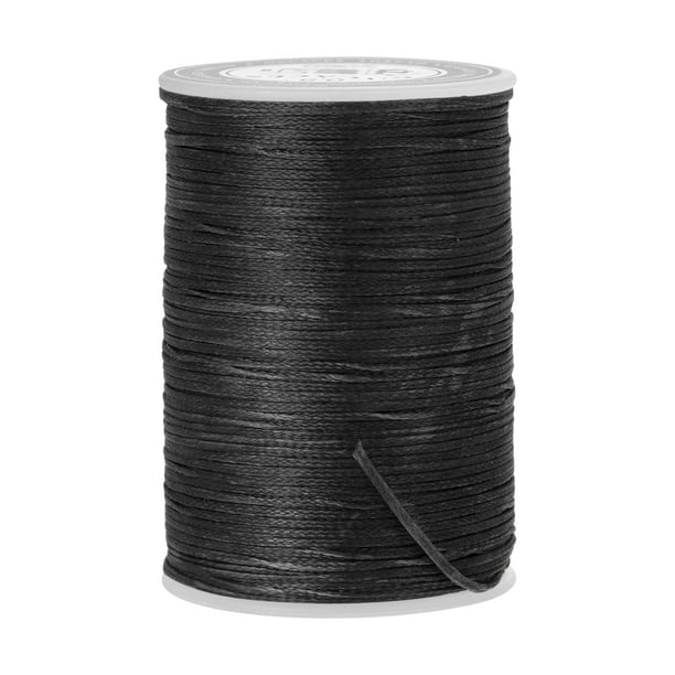 Hilo de costura de cuero Uxcell de 98 yardas 150D/0.8mm, cordón encerado, negro