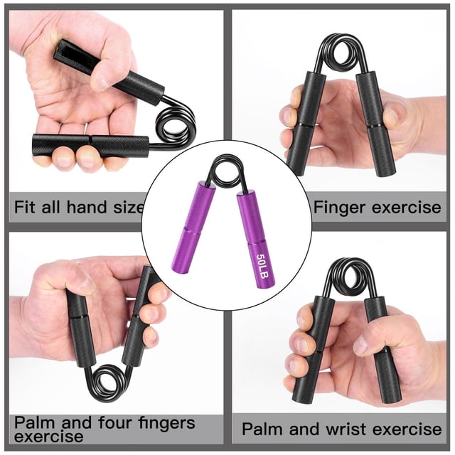 Fortalecedor de agarre manual perfecl Ejercitador de mano Violeta 50lb