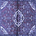 thumbnail image 1 of Ahgly Company Indoor Square Medallion Blue Traditional Area Rugs, 8' Square, 1 of 4