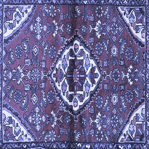 Ahgly Company Indoor Square Medallion Blue Traditional Area Rugs, 8' Square