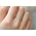 thumbnail image 4 of Anillo de mujer con diamantes irregulares y estrellas bañados en oro de 14 quilates en plata de ley S925, anillo extremadamente fino, 4 of 5