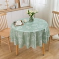 thumbnail image 3 of Vinyl Tablecloth with Flannel Backed Waterproof Oil-Proof PVC Table Cloth Stain-Resistant Wipeable Easy Care Table Cover for Indoor and Outdoor, 3 of 6