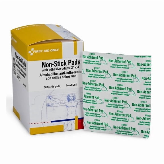 Non-Stick Pads w/ Adhesive Edges (Unitized Refill), 3" x 4", 50/Box