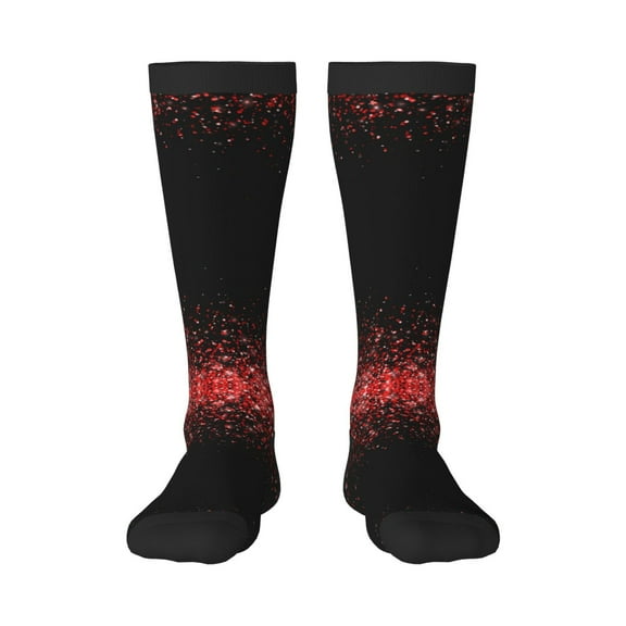 Hirioo Red Glitter1 for Adult Stockings Breathable Sock Non-Pilling,Contrasting Color Design