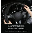 thumbnail image 2 of Microfiber Leather Steering Wheel Cover Non-Slip Car Wheel Cover Protector Breathable Microfiber Leather Universal Fit for Most Cars, Black, D Shaped, 2 of 7