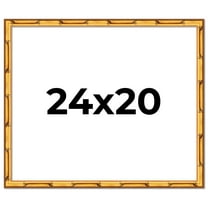 24x20 Frame Gold Bamboo Solid Wood Picture Frame | 0.75 Inch Moulding Width | Interior Frame Depth